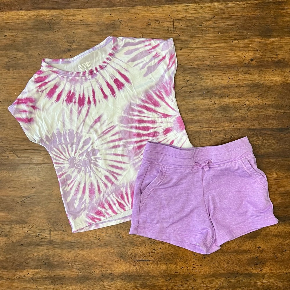 Pink Tie-Dye T-Shirt and Shorts Play Clothes Set
